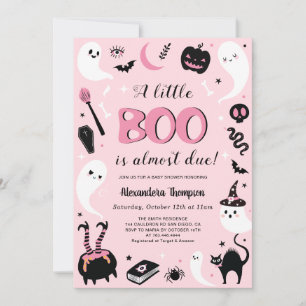 Eine kleine Boo Pink Halloween Baby Shower Einladung