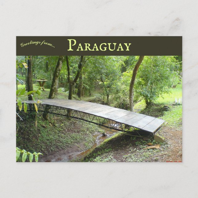 Eine kleine Brücke in Hohenau Paraguay Postkarte (Vorderseite)