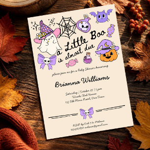 Eine kleine Buh Halloween-Gekritzel-Skizze Baby-Pa Einladung