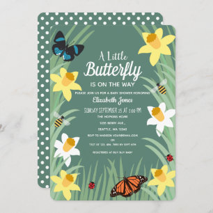 Eine kleine Butterfly Spring Baby Dusche Einladung