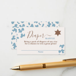 Eine kleine Cowboy Baby Duschkabine Diaper Raffeka Begleitkarte