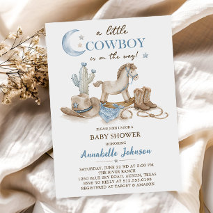 Eine kleine Cowboy-Baby-Party für Jungen Einladung