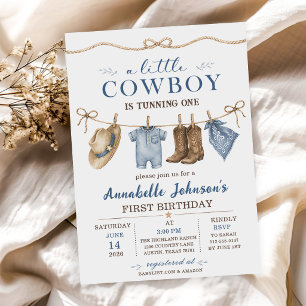 Eine kleine Cowboy-Baby-Party für Jungen Einladung