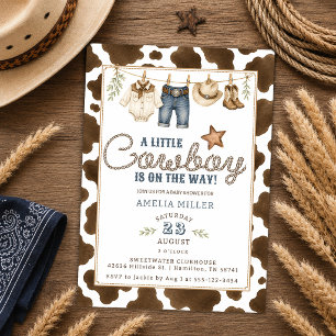 Eine kleine Cowboy-Baby-Party ist auf dem Weg Einladung