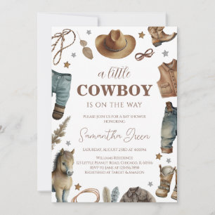 Eine kleine Cowboy-Babydusche Einladung