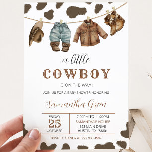 Eine kleine Cowboy-Babydusche Einladung