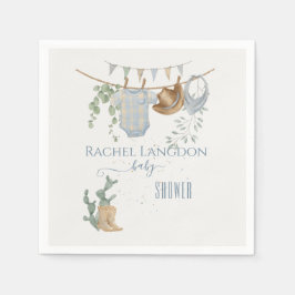 Eine kleine Cowboy-Babydusche Serviette