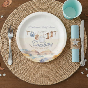 Eine kleine Cowboy-Western-Canyon-Baby-Party Pappteller