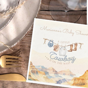 Eine kleine Cowboy-Western-Canyon-Baby-Party  Serviette