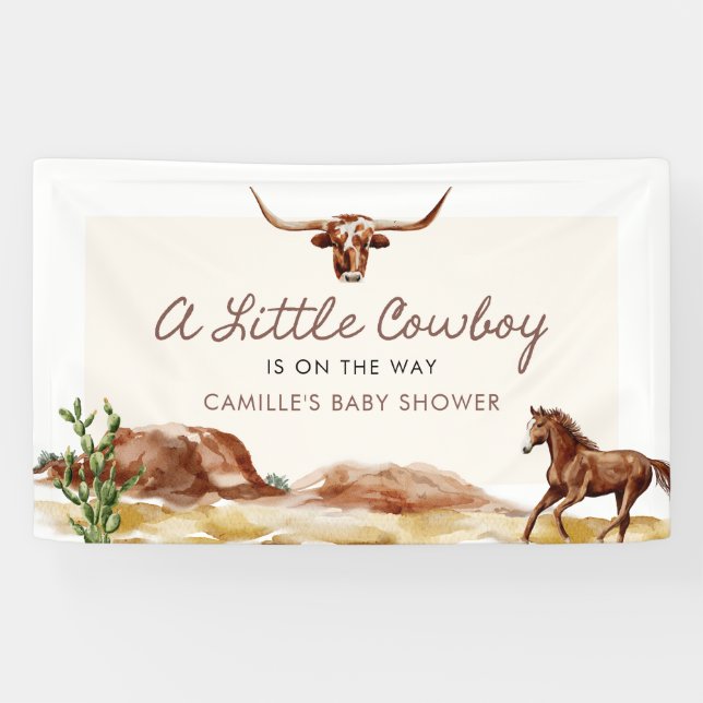 Eine kleine Cowboy-Western-Kinderdusche Banner (Horizontal)