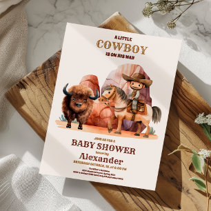 Eine kleine Cowboy-Western-Kinderdusche Einladung