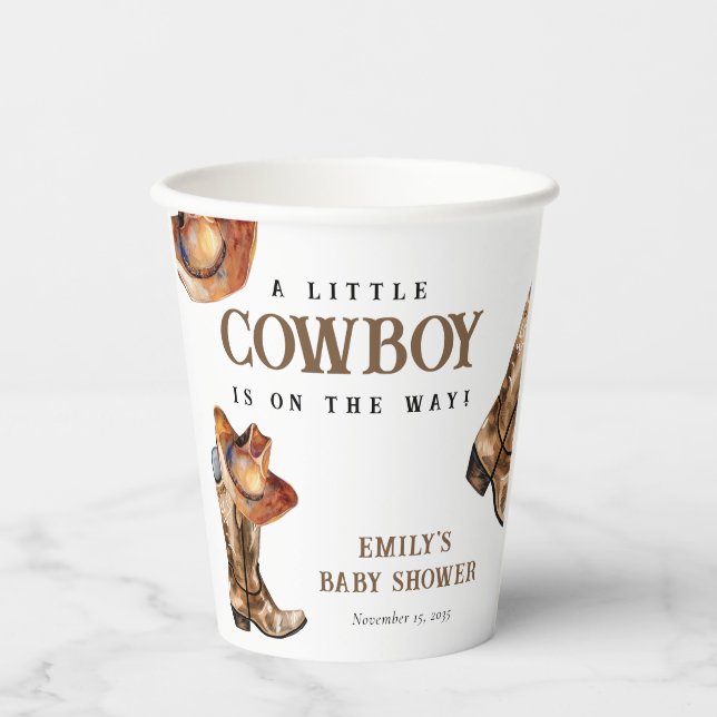 Eine kleine Cowboy-Western-Kinderdusche Pappbecher (Vorderseite)