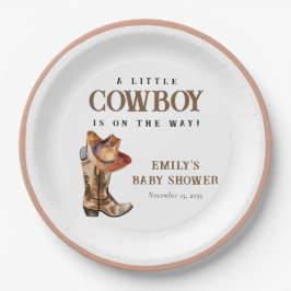 Eine kleine Cowboy-Western-Kinderdusche Pappteller