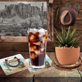 Eine kleine Cowboy-Western-Kinderdusche Rechteckiger Pappuntersetzer