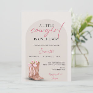 Eine kleine Cowgirl-Baby-Party, rosa Western-Stief Einladung