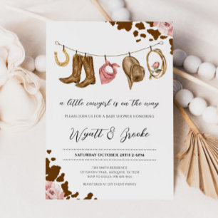 Eine kleine Cowgirl Babydusche Einladung