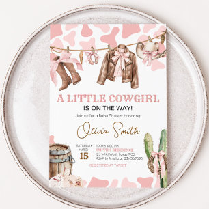 Eine kleine Cowgirl Babydusche Einladung