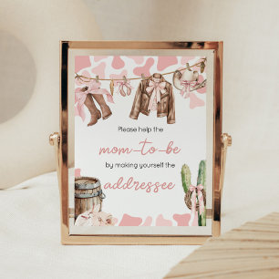 Eine kleine Cowgirl-Babydusche-Umschlagstation Poster