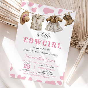 Eine kleine Cowgirl Dusche Einladung