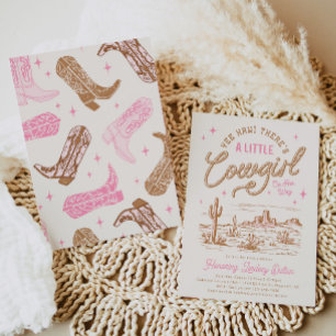 Eine kleine Cowgirl Dusche Einladung