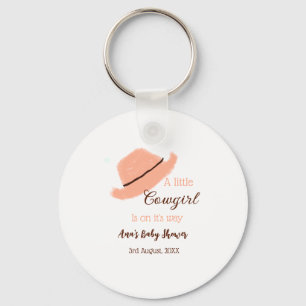 Eine kleine Cowgirl ist auf dem Weg orange Babypar Schlüsselanhänger