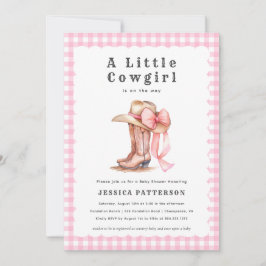 Eine kleine Cowgirl Pink Baby Dusche Einladung