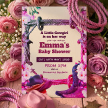 Eine kleine Cowgirl Rosa Blumen Western-Baby-Party