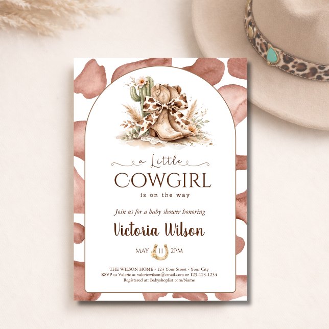 Eine kleine Cowgirl Western Mädchen Baby Shower mi Einladung (Von Creator hochgeladen)