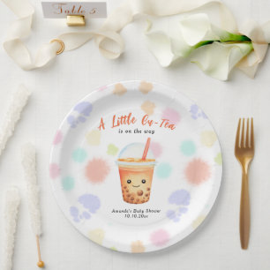 Eine kleine Cu-Tea-Bubble-Tea-Baby-Party Pappteller
