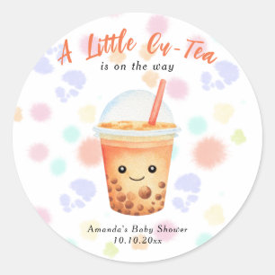 Eine kleine Cu-Tea-Bubble-Tea-Baby-Party Runder Aufkleber