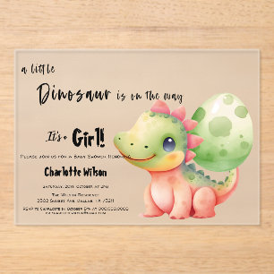 Eine kleine Dinosaurier-Baby-Party kommt Acryleinladungen