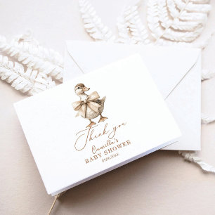 Eine kleine Duckling Vintage Babydusche Dankeskarte