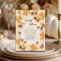 Eine kleine Eichel fällt Ahornblätter Baby Shower
