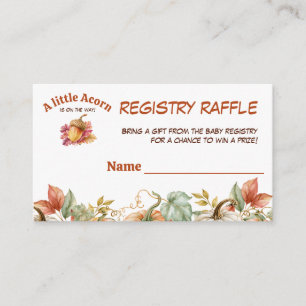 Eine kleine Eichel fällt Baby Shower Geschenkelist Begleitkarte