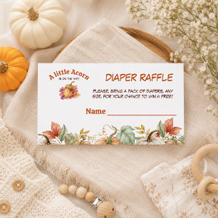 Eine kleine Eichel fällt Baby Shower Windel-Raffle Begleitkarte