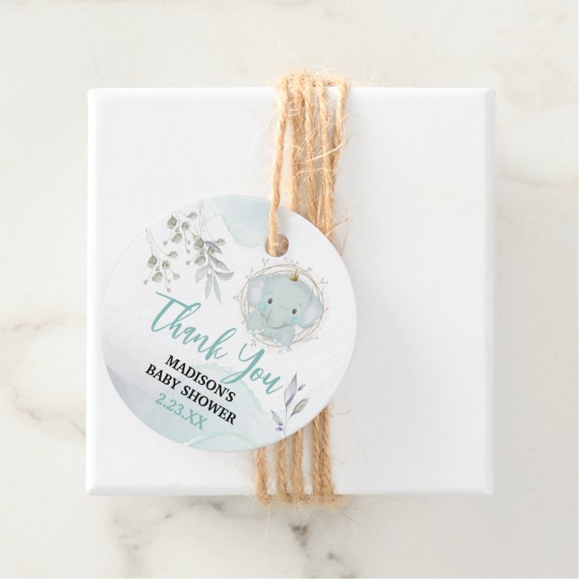 Eine kleine Elefantenjunge Dusche Geschenkanhänger (Beispiel)