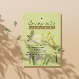 Eine kleine elegante Wildblume Girl Baby Dusche Einladung