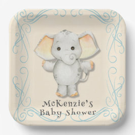 Eine kleine Erdnuss ist auf dem Weg Elefantenbaby  Pappteller