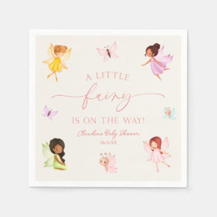 Eine kleine Fee ist unterwegs! Babyparty Serviette