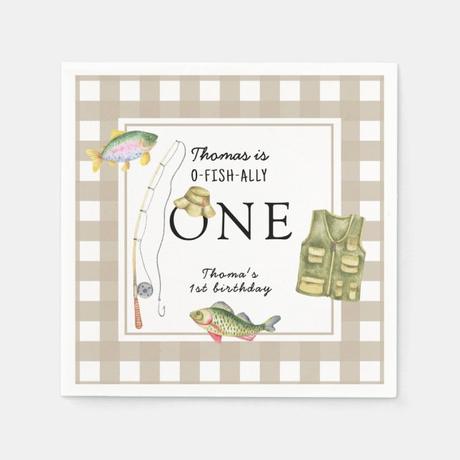 Eine kleine Fischerman Birthday Party Serviette (Vorderseite)