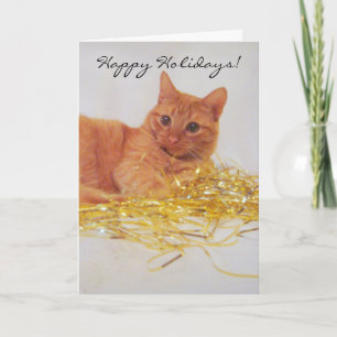 Eine kleine funkelnde Weihnachtsgrußkarte für Katz Feiertagskarte