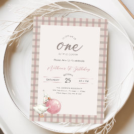 Eine kleine Gans | Baby mit rosa Schleife 1. Gebur