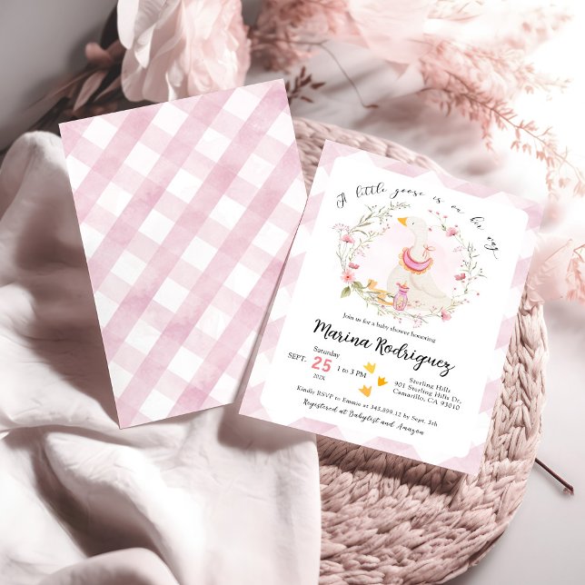 Eine kleine Gans ist auf dem Weg Babydusche laden Einladung (Von Creator hochgeladen)