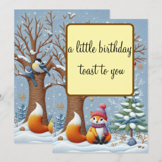 EINE KLEINE GEBURTSTAGS TOAST CHARMING WINTERKARTE EINLADUNG