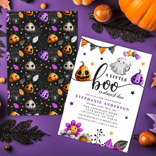 Eine kleine Geist ist bald fällig Halloween Babypa Einladung