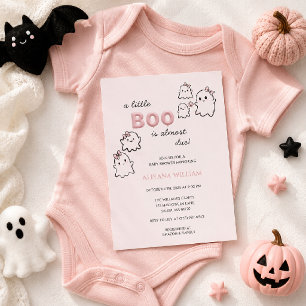 Eine kleine Geist ist bald fällig Süße rosa Babypa Einladung