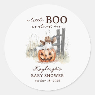 Eine kleine Geist ist fällig Western Halloween-Bab Runder Aufkleber