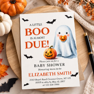 Eine kleine Geist ist fast fällig Halloween-Baby-P Einladung