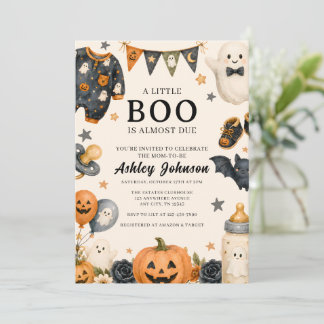 Eine kleine Geist ist fast fällig Halloween-Baby-P Einladung
