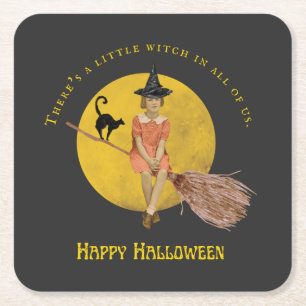Eine kleine Hexe in uns allen Halloween Rechteckiger Pappuntersetzer